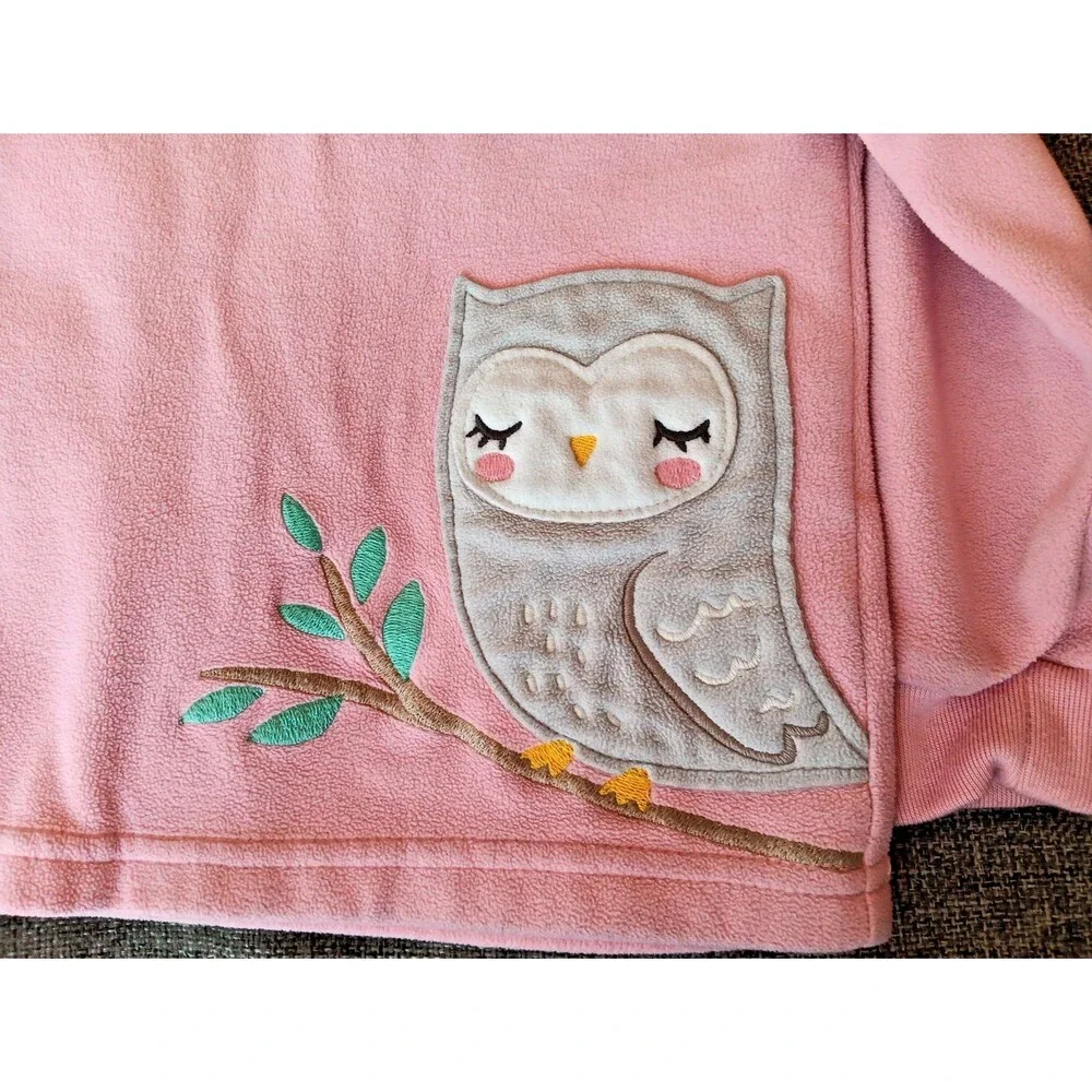 Pajamas 3T Girls Carters Pink Blue Fleece Owl  sleepwear Set Long Sleeve